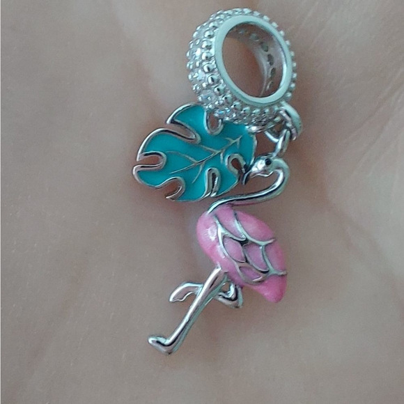 925 Sterling Silver Flamingo Charm - Picture 8 of 8